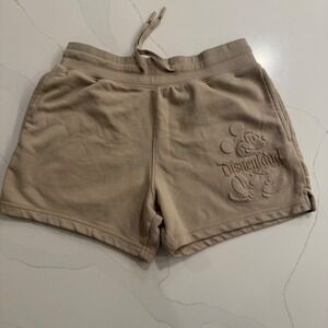 Disneyland Resort 2025‎ Embossed Mickey Mouse Tan Sweat Shorts Size M